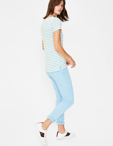 Short Sleeve Breton - Ivory/Heron Blue Short Sleeve Breton - Ivory/Heron Blue