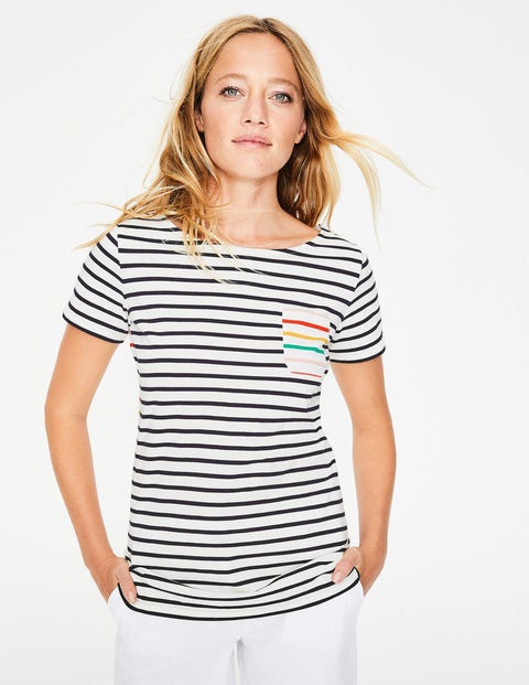Short Sleeve Breton - Ivory/Navy Multi Stripe Short Sleeve Breton - Ivory/Navy Multi Stripe