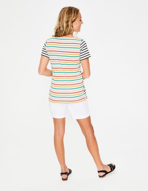 Short Sleeve Breton - Ivory/Navy Multi Stripe Short Sleeve Breton - Ivory/Navy Multi Stripe
