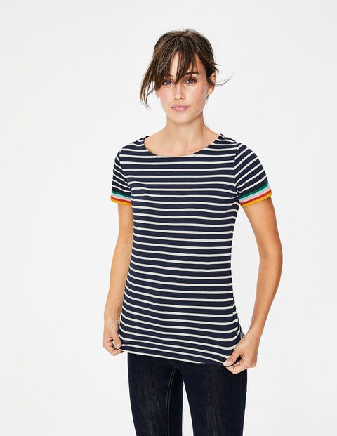 Short Sleeve Breton - Navy Multi Cuff Short Sleeve Breton - Navy Multi Cuff