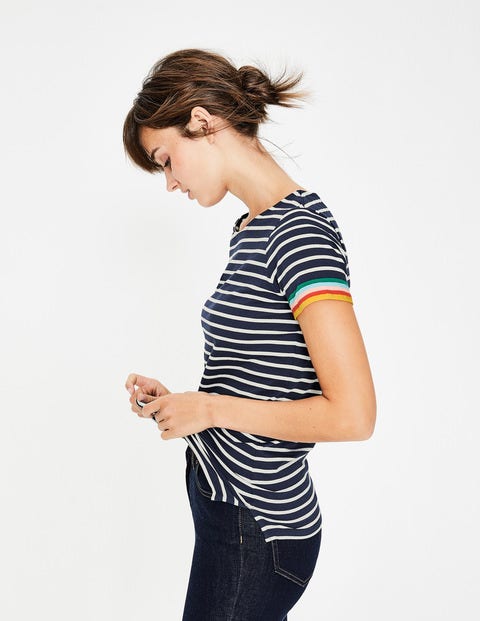 Short Sleeve Breton - Navy Multi Cuff Short Sleeve Breton - Navy Multi Cuff