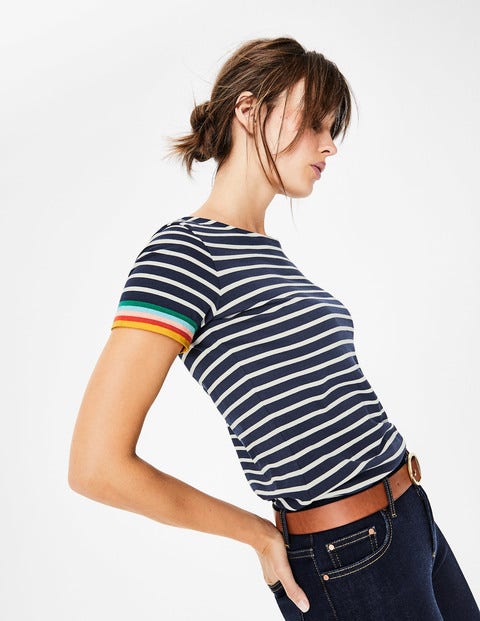 Short Sleeve Breton - Navy Multi Cuff Short Sleeve Breton - Navy Multi Cuff