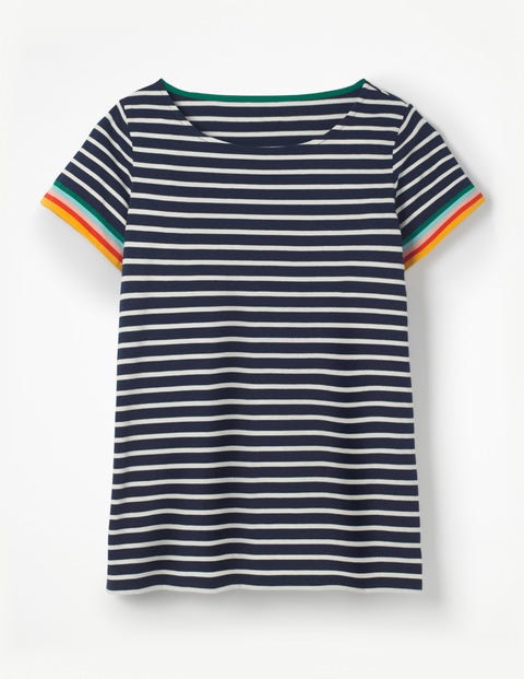 Short Sleeve Breton - Navy Multi Cuff Short Sleeve Breton - Navy Multi Cuff