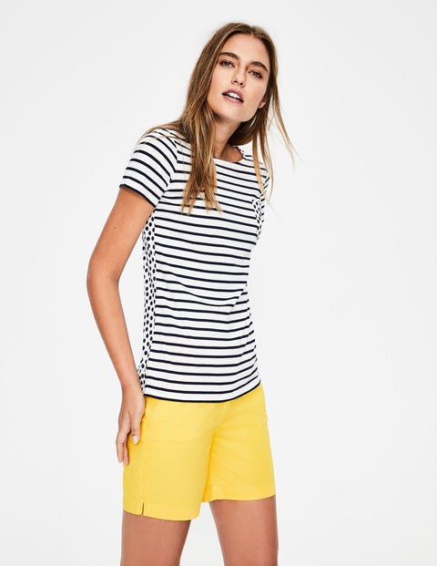 Short Sleeve Breton - Ivory/Navy Pocket Spot Short Sleeve Breton - Ivory/Navy Pocket Spot