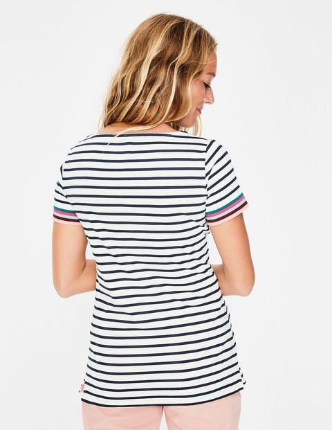 Short Sleeve Breton - Ivory Multi Cuff Short Sleeve Breton - Ivory Multi Cuff