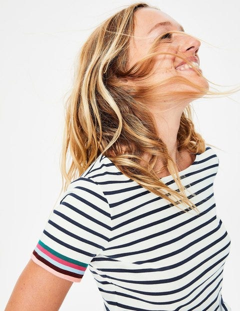 Short Sleeve Breton - Ivory Multi Cuff Short Sleeve Breton - Ivory Multi Cuff