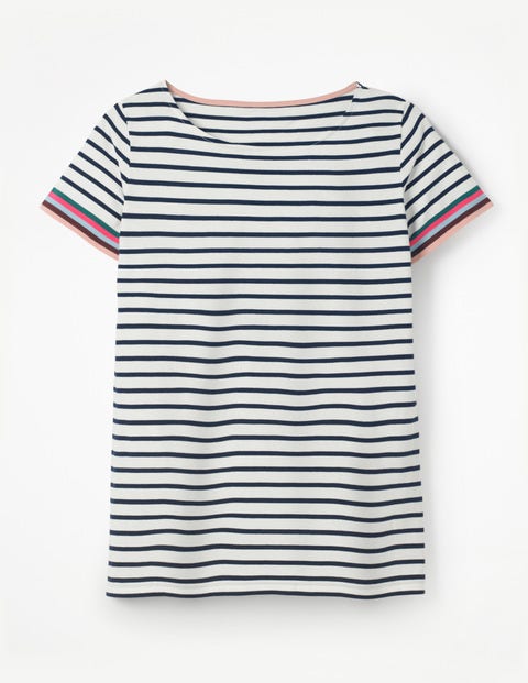 Short Sleeve Breton - Ivory Multi Cuff Short Sleeve Breton - Ivory Multi Cuff