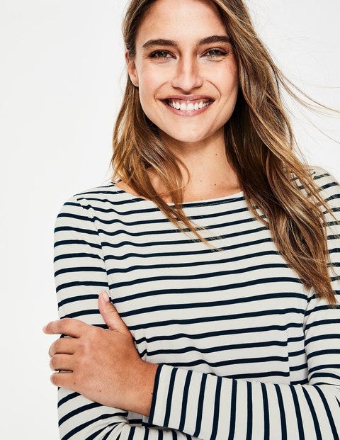 Long Sleeve Breton - Ivory/Navy Long Sleeve Breton - Ivory/Navy