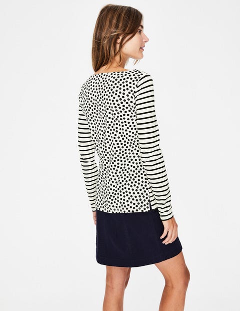 Long Sleeve Breton - Ivory/Navy Pocket Spot Long Sleeve Breton - Ivory/Navy Pocket Spot
