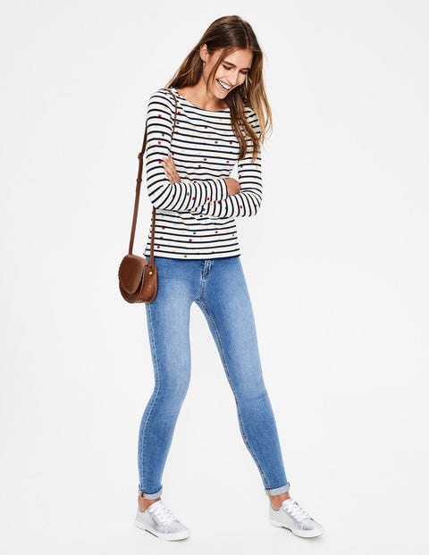 Long Sleeve Breton - Ivory/Navy Multi Dot Long Sleeve Breton - Ivory/Navy Multi Dot