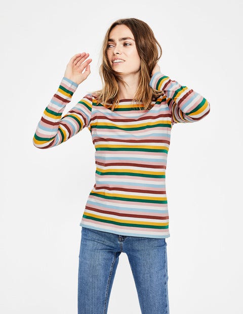 Long Sleeve Breton - Conker/Mustard Multi Stripe Long Sleeve Breton - Conker/Mustard Multi Stripe