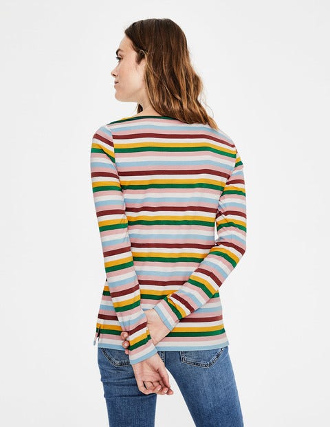 Long Sleeve Breton - Conker/Mustard Multi Stripe Long Sleeve Breton - Conker/Mustard Multi Stripe