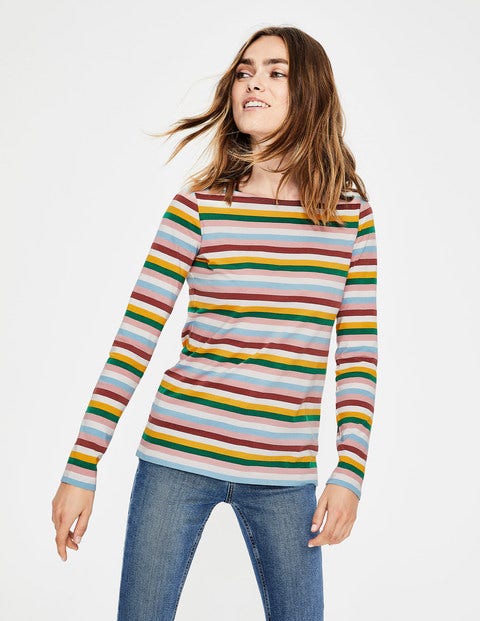 Long Sleeve Breton - Conker/Mustard Multi Stripe Long Sleeve Breton - Conker/Mustard Multi Stripe