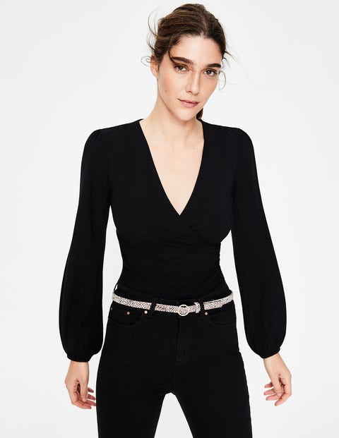 Elodie Wrap Top - Black Elodie Wrap Top - Black
