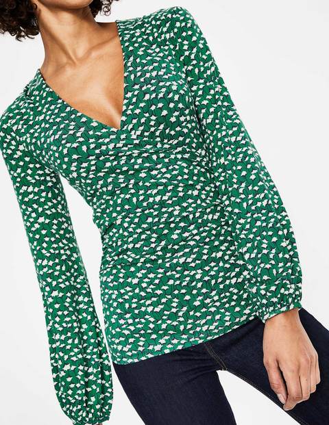 Elodie Jersey Wrap Top - Forest Crocus Flower Elodie Jersey Wrap Top - Forest Crocus Flower