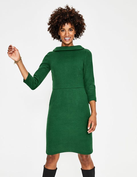 Estella Jacquard-Kleid - Amazonasgrün Estella Jacquard-Kleid - Amazonasgrün