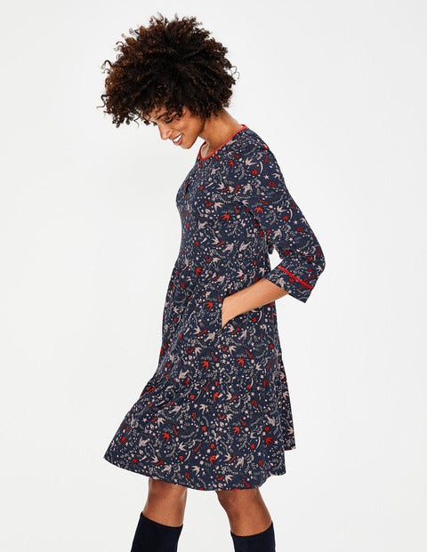Claire Jersey Dress - Navy Woodland Claire Jersey Dress - Navy Woodland