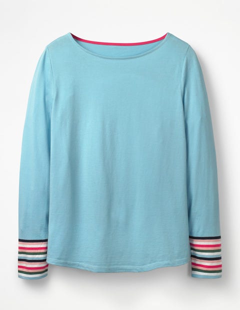 Striped Cuff Tee - Heron Blue Multi Stripe Striped Cuff Tee - Heron Blue Multi Stripe