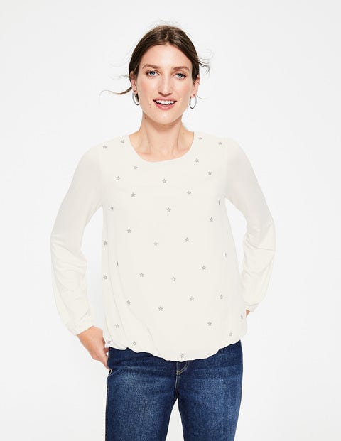 Tori Embroidered Top - Ivory/Silver Tori Embroidered Top - Ivory/Silver