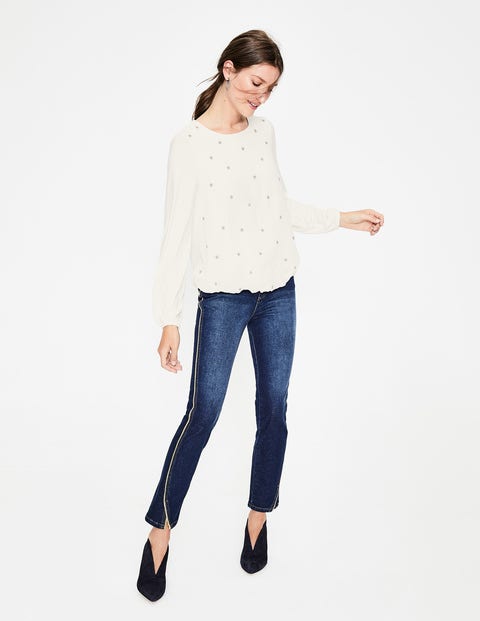 Tori Embroidered Top - Ivory/Silver Tori Embroidered Top - Ivory/Silver