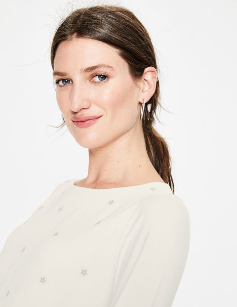 Tori Embroidered Top - Ivory/Silver Tori Embroidered Top - Ivory/Silver