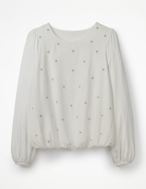 Tori Embroidered Top - Ivory/Silver Tori Embroidered Top - Ivory/Silver