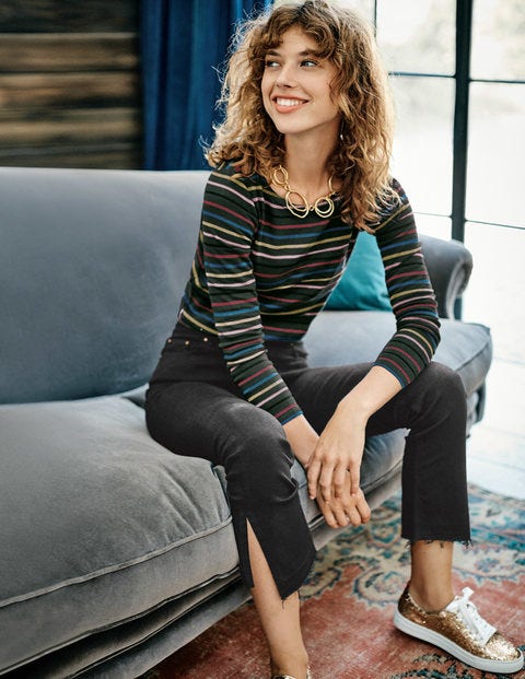 Long Sleeve Sparkle Breton - Green/Multi Sparkle Long Sleeve Sparkle Breton - Green/Multi Sparkle