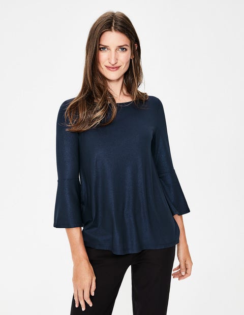 Tess Metallic Jersey Top - Navy Metallic Tess Metallic Jersey Top - Navy Metallic