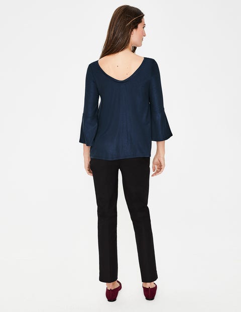 Tess Metallic Jersey Top - Navy Metallic Tess Metallic Jersey Top - Navy Metallic