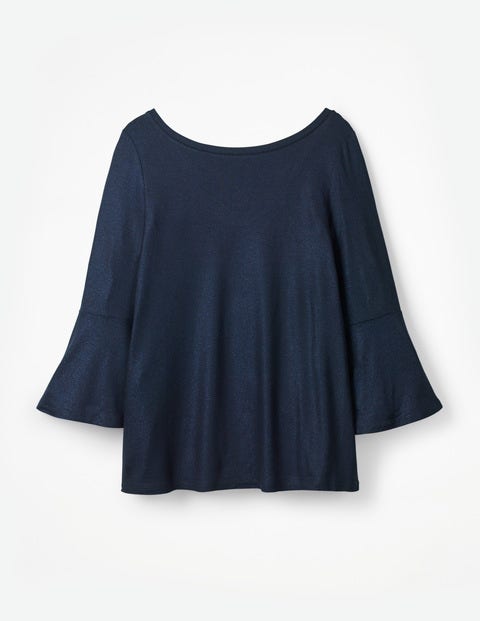 Tess Metallic Jersey Top - Navy Metallic Tess Metallic Jersey Top - Navy Metallic