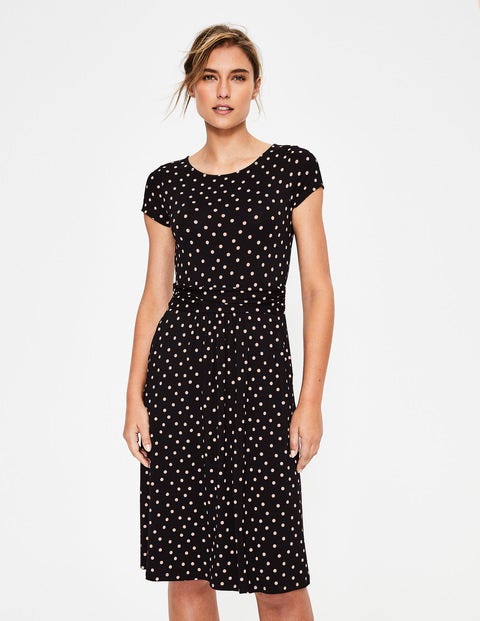 Amelie Jersey Dress - Black/Chalky Pink Spot Amelie Jersey Dress - Black/Chalky Pink Spot