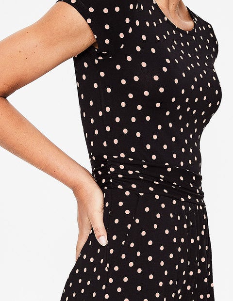 Amelie Jersey Dress - Black/Chalky Pink Spot Amelie Jersey Dress - Black/Chalky Pink Spot
