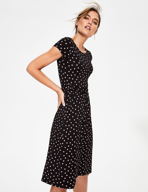 Amelie Jersey Dress - Black/Chalky Pink Spot Amelie Jersey Dress - Black/Chalky Pink Spot