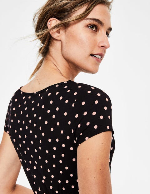 Amelie Jersey Dress - Black/Chalky Pink Spot Amelie Jersey Dress - Black/Chalky Pink Spot