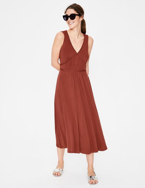 Robe Midi Elina En Jersey - Marron Robe Midi Elina En Jersey - Marron