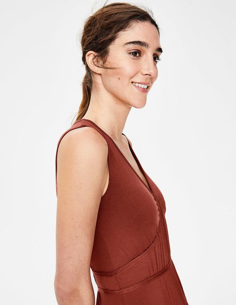 Robe Midi Elina En Jersey - Marron Robe Midi Elina En Jersey - Marron