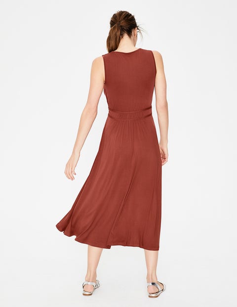 Robe Midi Elina En Jersey - Marron Robe Midi Elina En Jersey - Marron