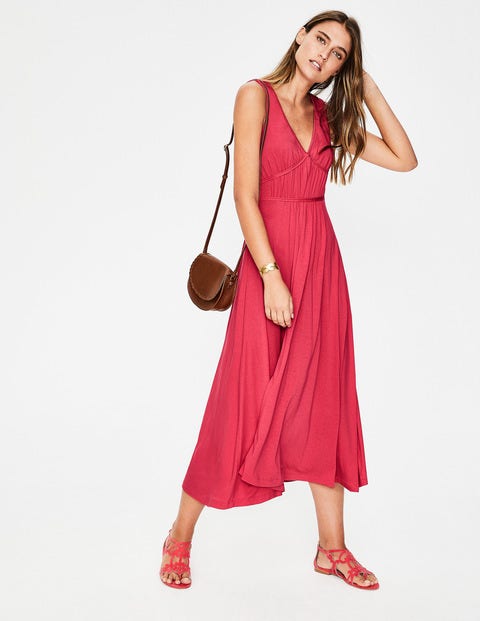 sleeveless jersey midi dress