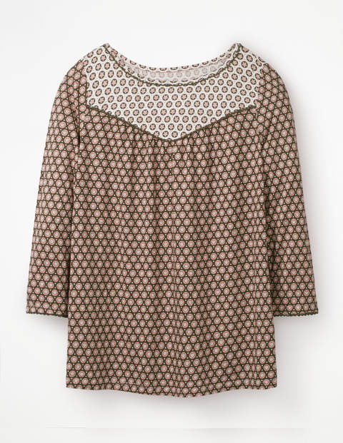 Natasha Oberteil Aus Jersey - Khaki, Sternstempel Natasha Oberteil Aus Jersey - Khaki, Sternstempel