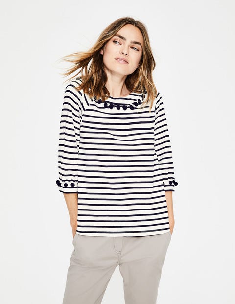 Rosemary Jersey Top - Ivory/Navy Rosemary Jersey Top - Ivory/Navy