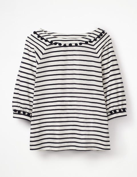 Rosemary Jersey Top - Ivory/Navy Rosemary Jersey Top - Ivory/Navy