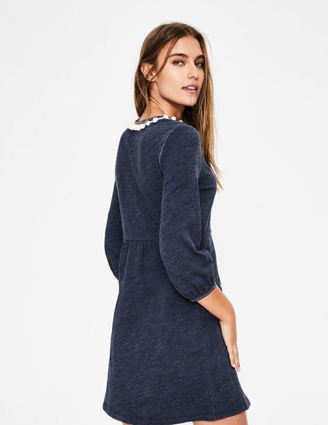 Carina Jersey Tunic - Blue Marl/Ivory Trim Carina Jersey Tunic - Blue Marl/Ivory Trim