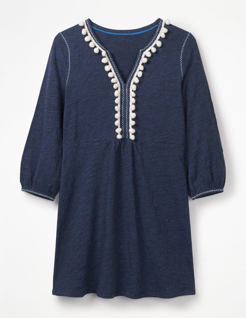 Carina Jersey Tunic - Blue Marl/Ivory Trim Carina Jersey Tunic - Blue Marl/Ivory Trim