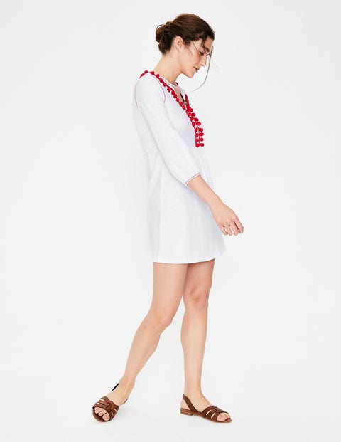 Carina Jersey Tunic - White/Red Pop Trim Carina Jersey Tunic - White/Red Pop Trim
