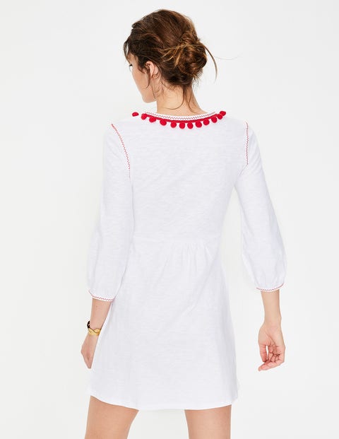 Carina Jersey Tunic - White/Red Pop Trim Carina Jersey Tunic - White/Red Pop Trim