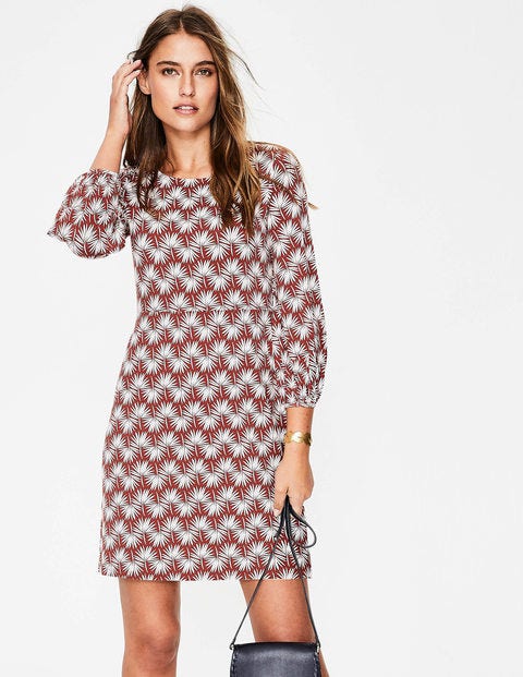 Tunique Lucie En Jersey - Motif palmier marron Tunique Lucie En Jersey - Motif palmier marron