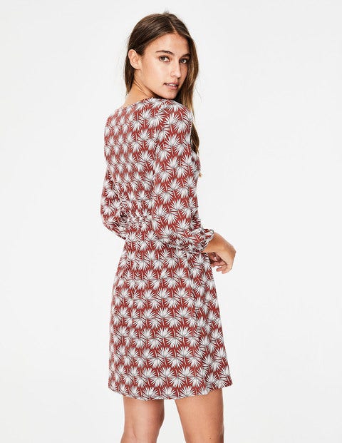 Tunique Lucie En Jersey - Motif palmier marron Tunique Lucie En Jersey - Motif palmier marron
