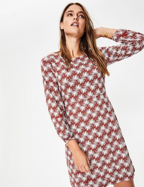 Tunique Lucie En Jersey - Motif palmier marron Tunique Lucie En Jersey - Motif palmier marron