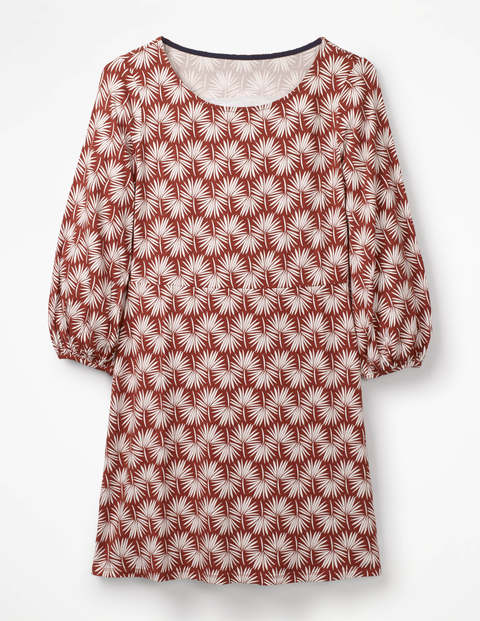Tunique Lucie En Jersey - Motif palmier marron Tunique Lucie En Jersey - Motif palmier marron