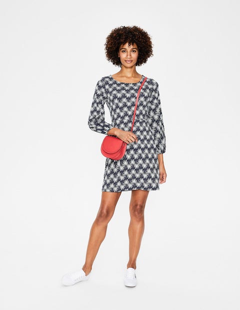 Lucie Jersey Tunic - Navy Holiday Palm Lucie Jersey Tunic - Navy Holiday Palm